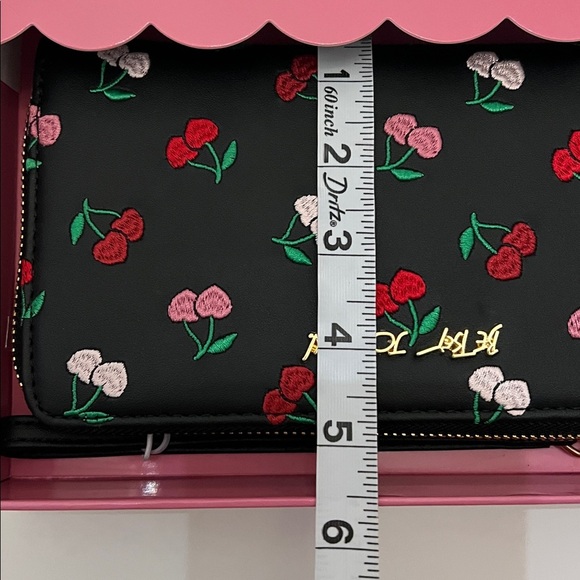 Betsey Johnson | Heart/Cherry Embroidered Wallet w/ Removable Wristlet Strap - Picture 12 of 12